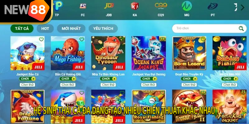 Hệ sinh thái cá đa dạng tạo nhiều chiến thuật khác nhau